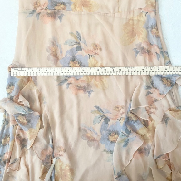 RARE Ralph Lauren LRL Floral Crinkled Georgette Gown Plus-size 18 - Picture 8 of 11